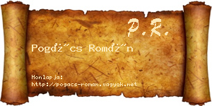 Pogács Román névjegykártya